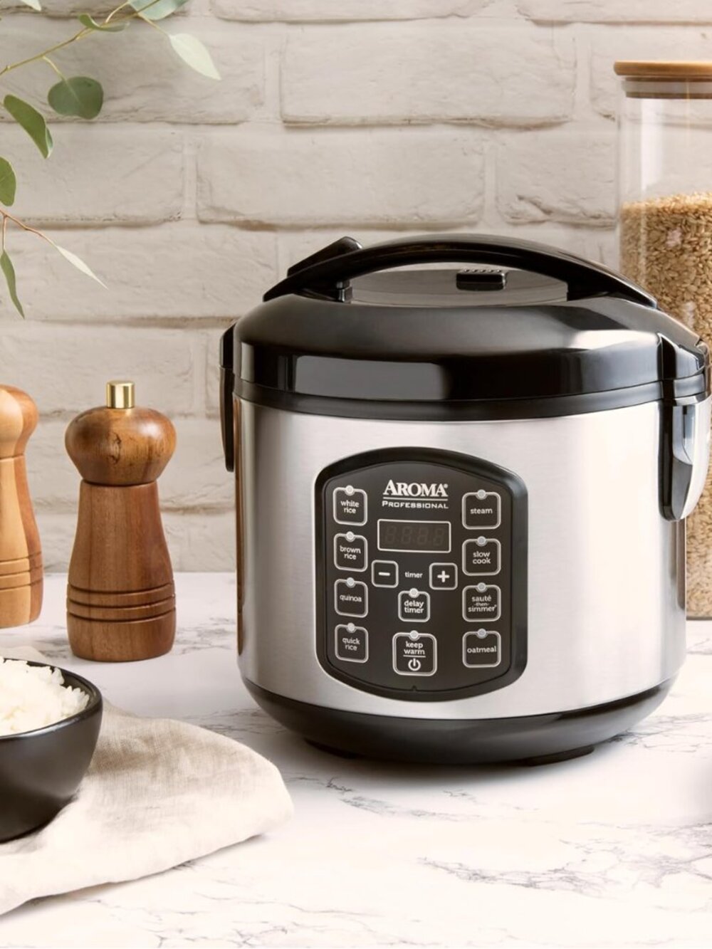 AROMA® Professional Digital Rice Cooker, Multicooker, 8-Cup (Cooked)
